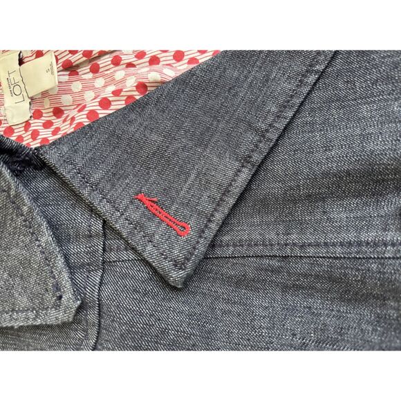 Vintage 90's LOFT Denim Peacoat Jacket (Dark Wash) - Picture 8 of 9